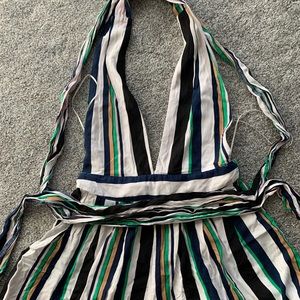 PLT Stripe Tie Back Romper (Size 8)